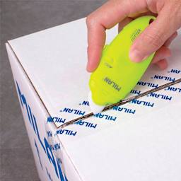 Milan Acid Series Ceramic Blade Cutter Capsule - Yellow, cutting packaging tape