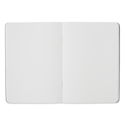 Fabriano EcoQua Staplebound Notebook - Black, 8.3" x 5.8", Blank (open to show paper)