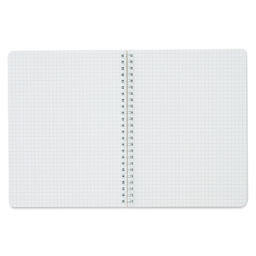 Fabriano EcoQua Spiral Notebook - Wine, 8.3" x 5.8", Graph (open to show paper)

