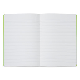 Fabriano EcoQua Staplebound Notebook - Lime, 11.7" x 8.3", Lined (open to show paper)