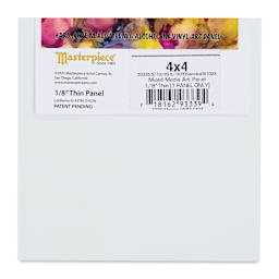 Masterpiece Mixed Media and Alcohol Ink Art Panel - 4" x 4" back