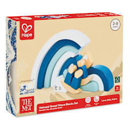 Hape x The Met Hokusai Great Wave Building Block Set, packaging