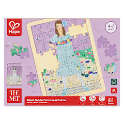 Hape x The Met Klimt Mäda Primavesi Wooden Frame Puzzle - 48 Pieces, front of packaging