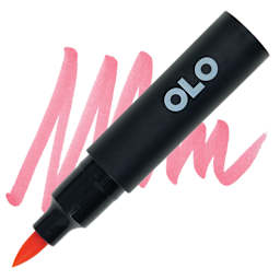 Olo Brush-Tip Half Marker - R0.3 Coral marker and swatch