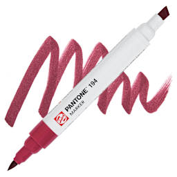 Pantone Dual Tip Marker - 194, swatch and marker
