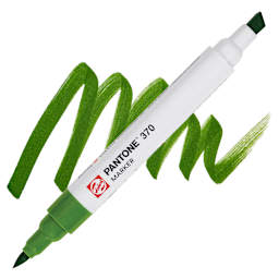 Pantone Dual Tip Marker - 370, swatch and marker