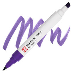 Pantone Dual Tip Marker - Violet, swatch and marker