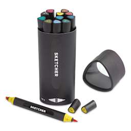 Molotow Sketcher Twin Graphic Markers - Main Kit 3, marker outside of the open packaging