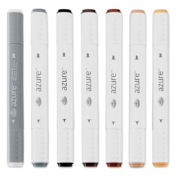 Royal & Langnickel Azure Dual Tip Markers - Set of 7, Rustic Colors, markers laid out