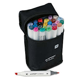 artPOP! Chisel and Fine Dual Tip Alcohol Art Marker Set - Set of 25, Assorted, marker out of packaging