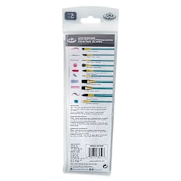 Royal & Langnickel Menta Synthetic Squirrel Watercolor Wash Brush Set, back of packaging