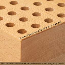 Meeden Beechwood Pencil and Brush Holder - 36 Holes, close-up