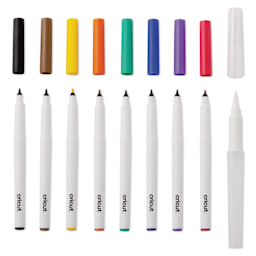 Cricut Watercolor Marker and Brush - Set of 9, outside of the packaging with caps off