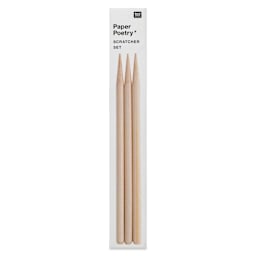 Rico Design Paper Poetry Wooden Scratchers - Pkg of 3 with Sharpener - front of packaging