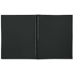 Fabriano 1264 Black Mixed Media Pad - 9" x 12", opened showing sheet