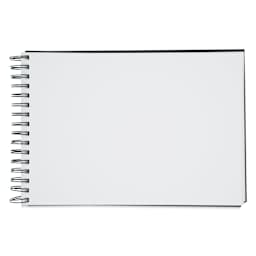 Art Alternatives Spiral-Bound Sketchbook - Landscape, 80 Sheets, White, 8" x 11", open