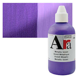 Ara Artists’ Acrylic Paint - Metallic Violet, 250 ml bottle and swatch