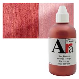 Ara Artists’ Acrylic Paint - Red Bronze, 250 ml bottle and swatch