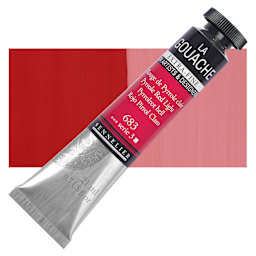 Sennelier Extra Fine Gouache - Pyrrole Red Light, 21 ml Tube and swatch