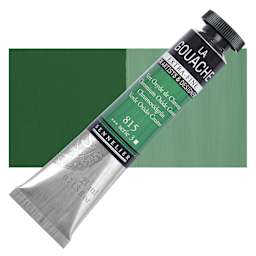 Sennelier Extra Fine Gouache - Chromium Oxide Green, 21 ml Tube and swatch