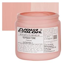 Nova Color Artists’ Acrylic Polymer Paint - Peach Tone, 473 ml Jar and swatch