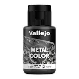 Vallejo Metal Color Acrylic Paint - Steel, 32 ml