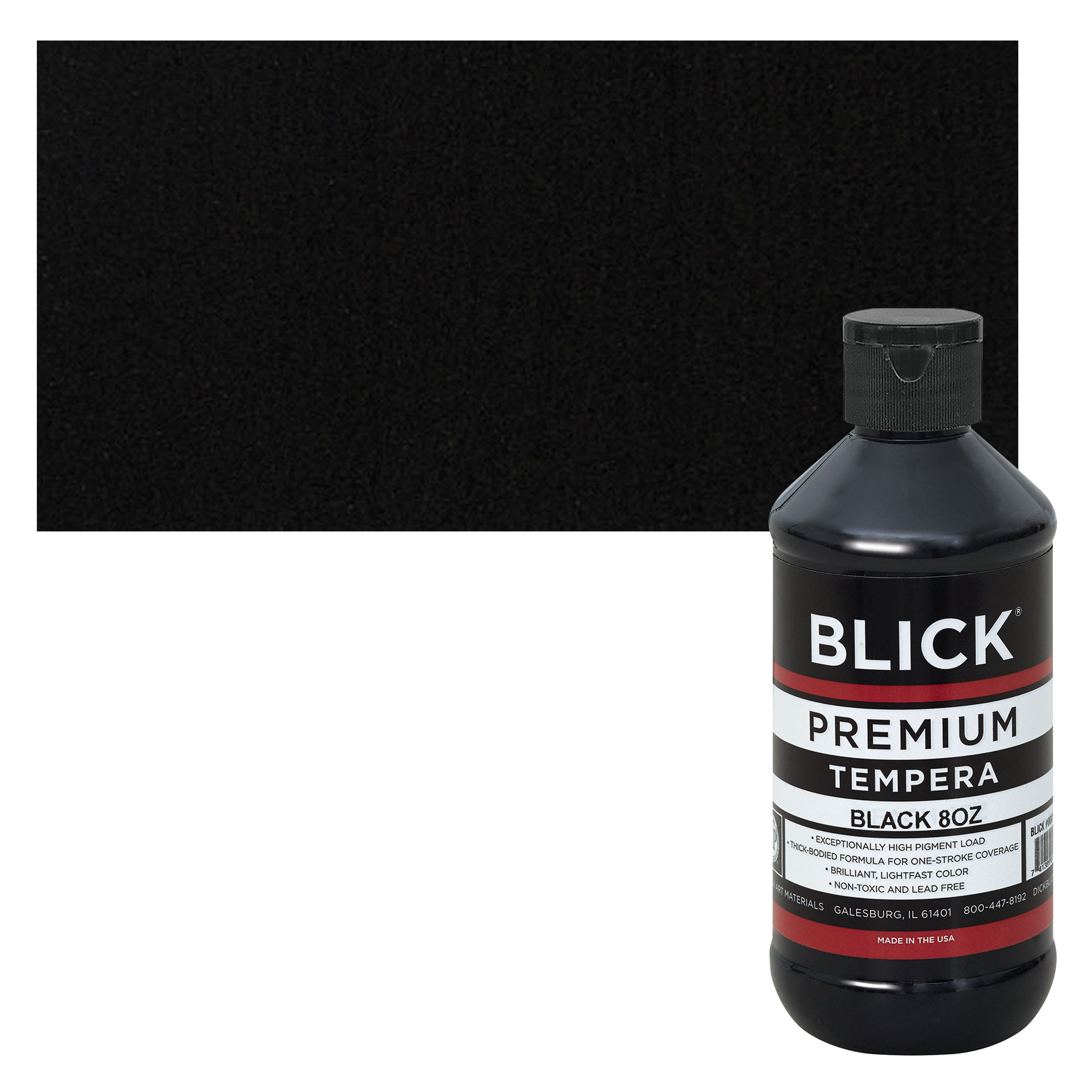 Blick Premium Grade Tempera - Black, 8 oz bottle