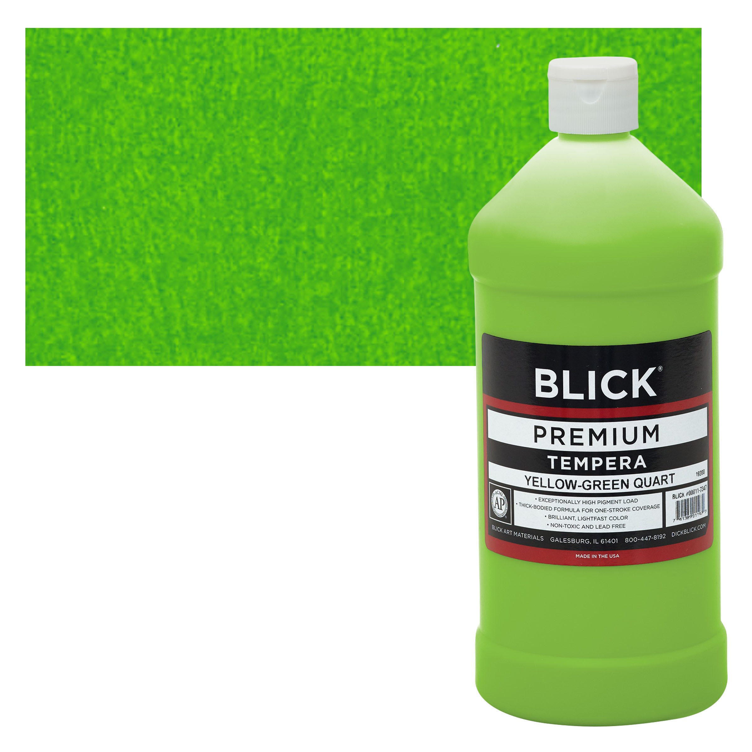 Blick Premium Grade Tempera - Yellow-Green, Quart