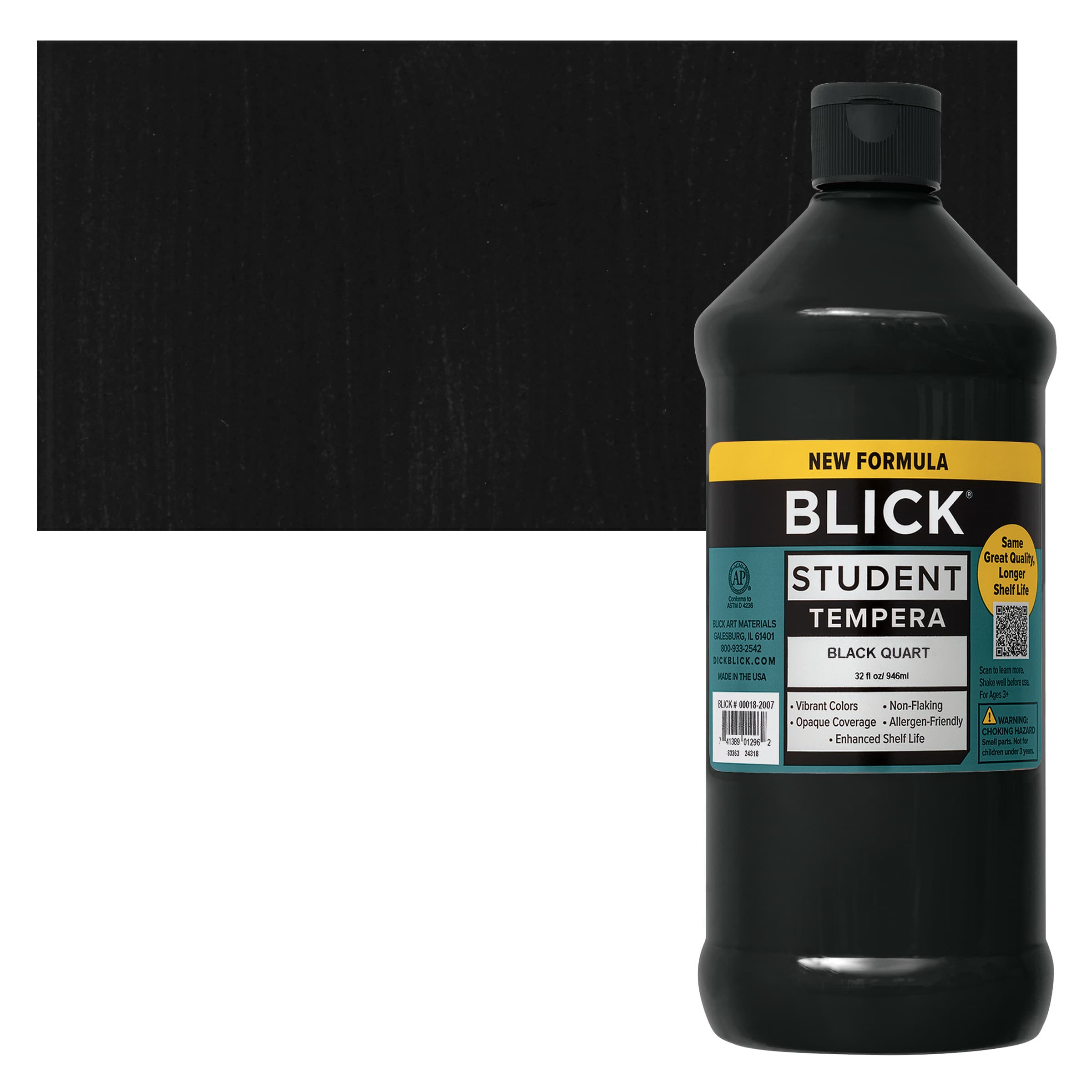 Blick Student Tempera Paint - Black, 32 oz bottle