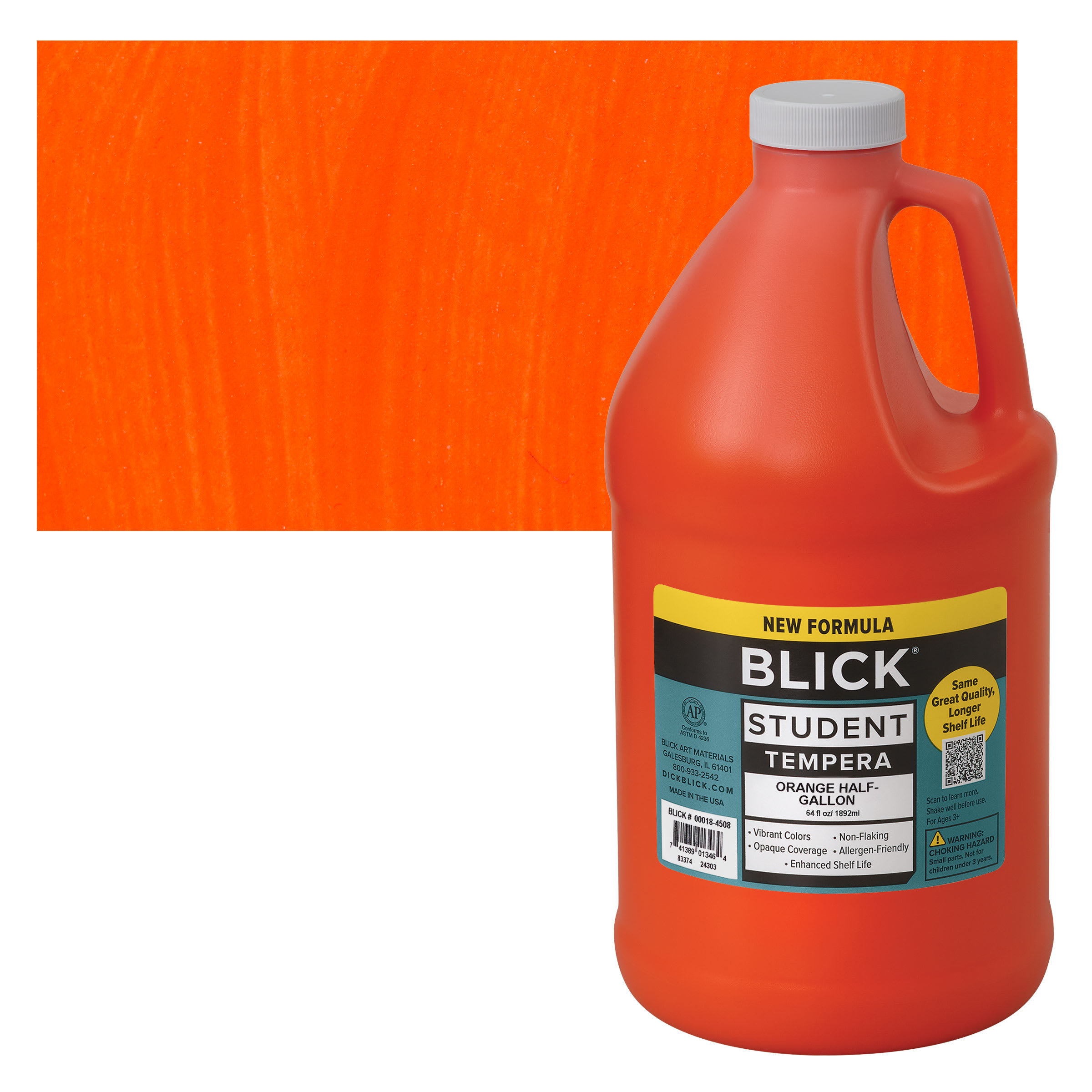 Blick Student Tempera Paint - Orange, 64 oz bottle