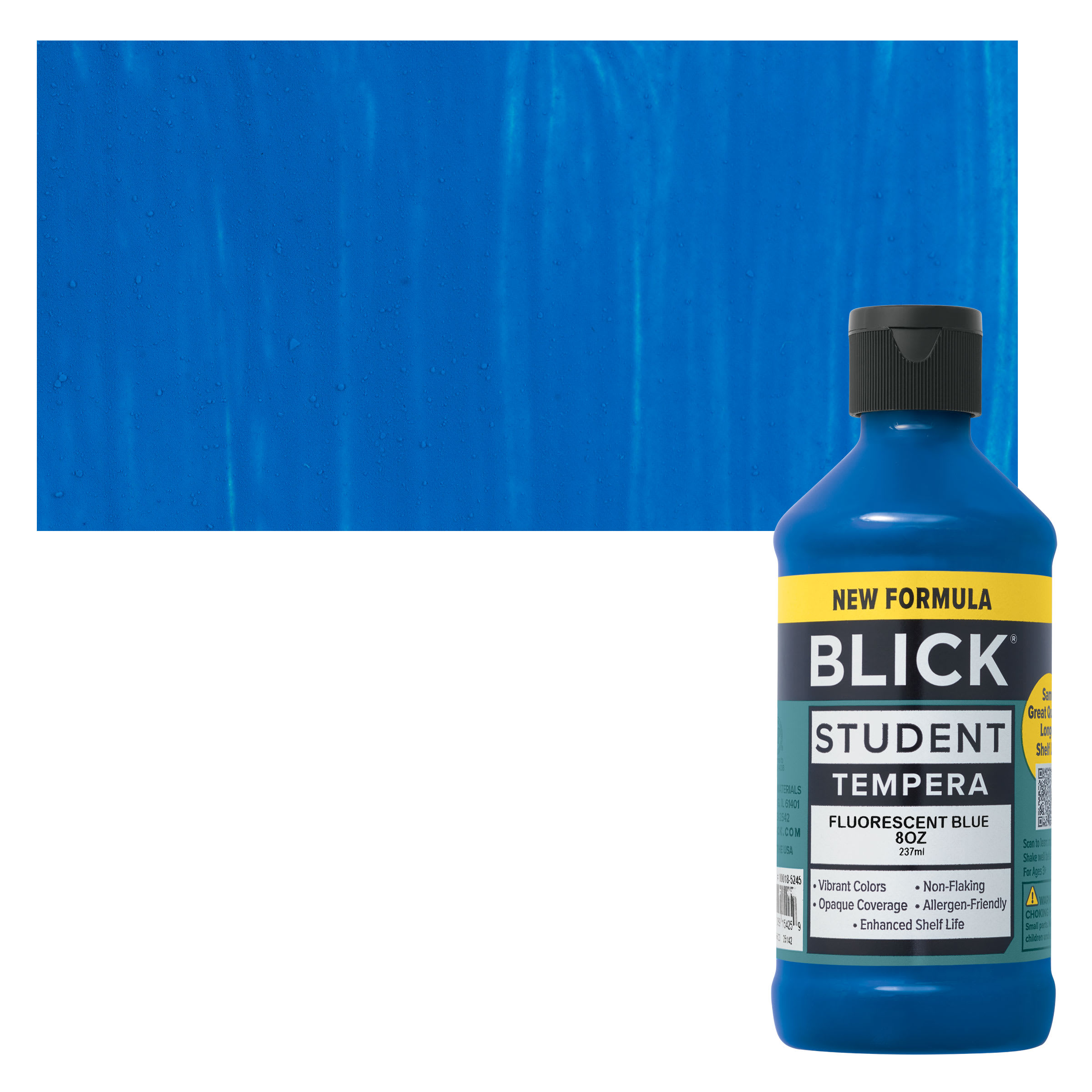 Blick Student Tempera Paint - Fluorescent Blue, 8 oz Bottle