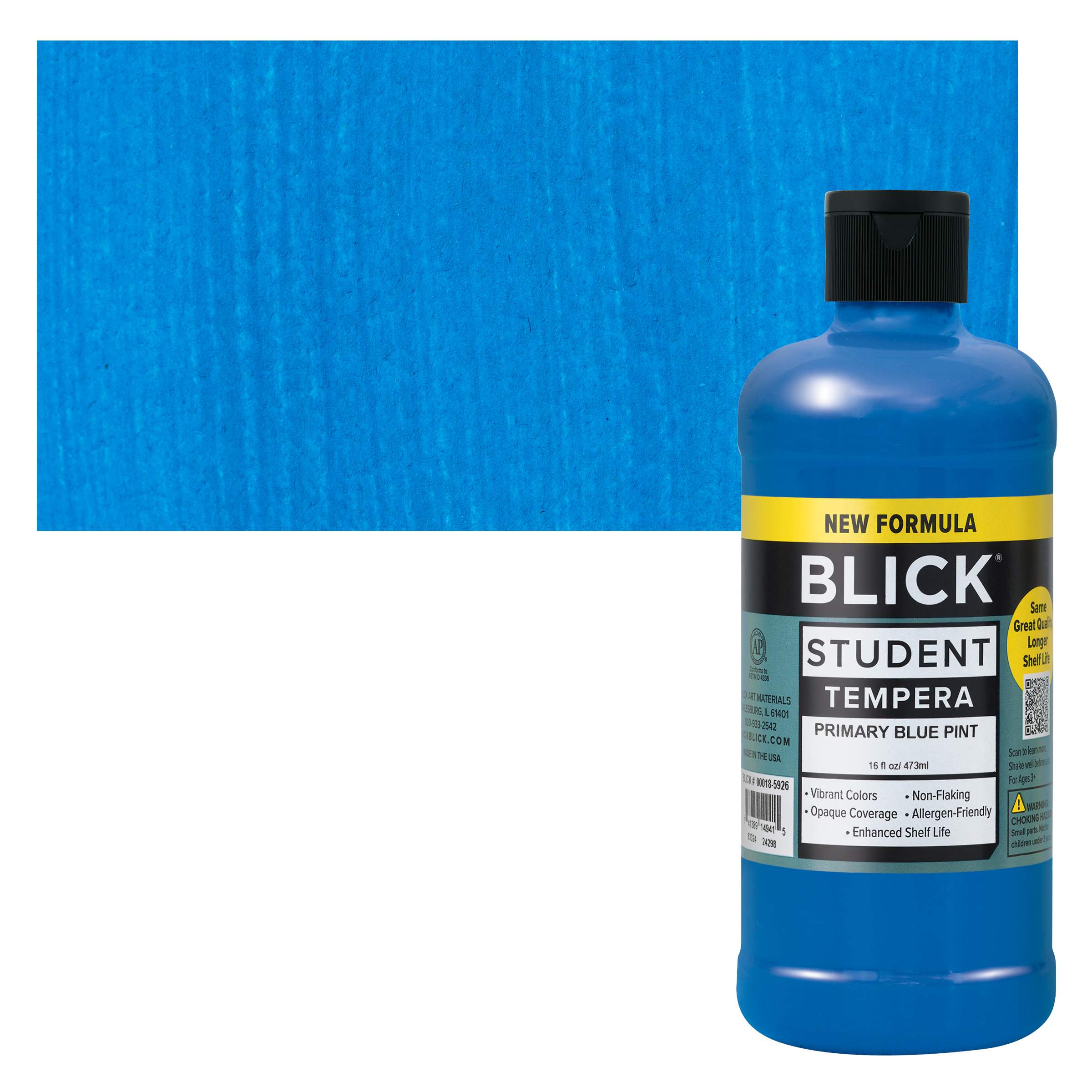 Blick Student Tempera Paint - Primary Blue, 16 oz bottle