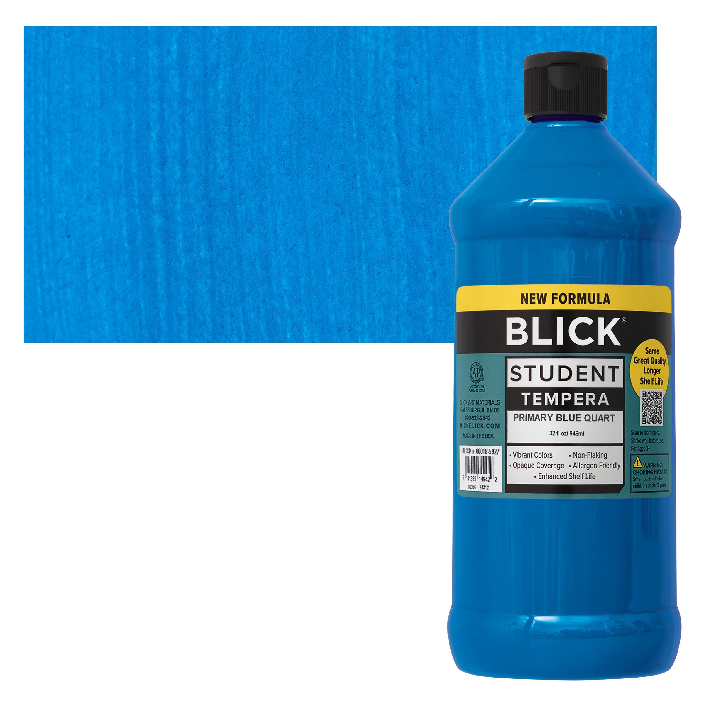 Blick Student Tempera Paint - Primary Blue, 32 oz bottle