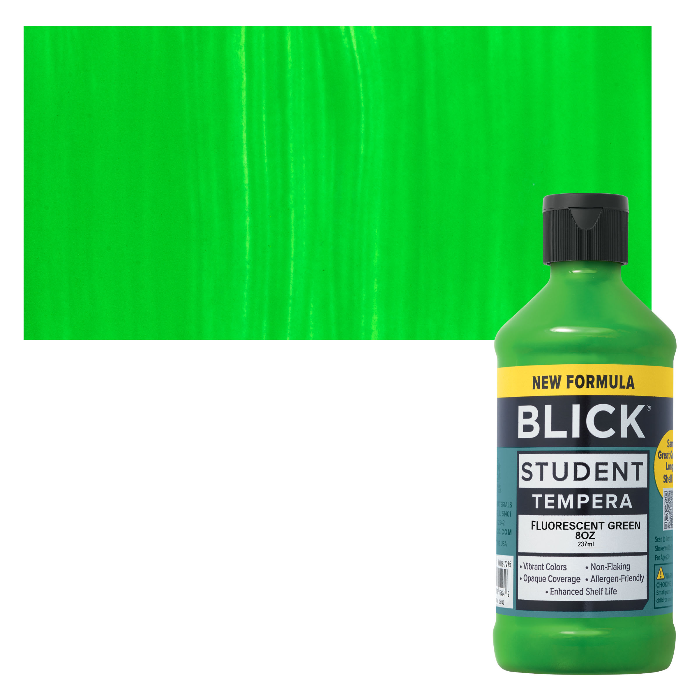 Blick Student Tempera Paint - Fluorescent Green, 8 oz Bottle