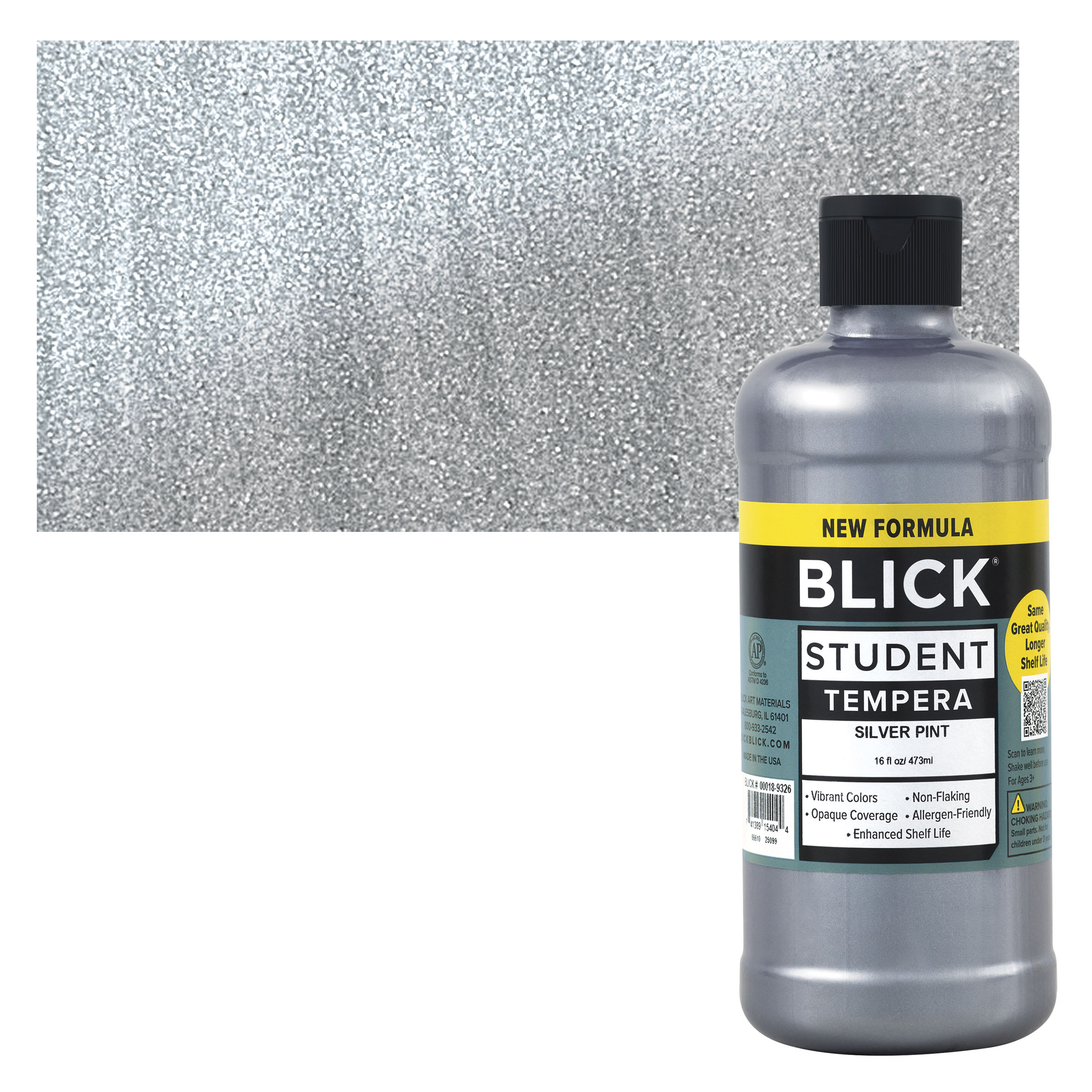 Blick Student Tempera Paint - Metallic Silver, 16 oz Bottle