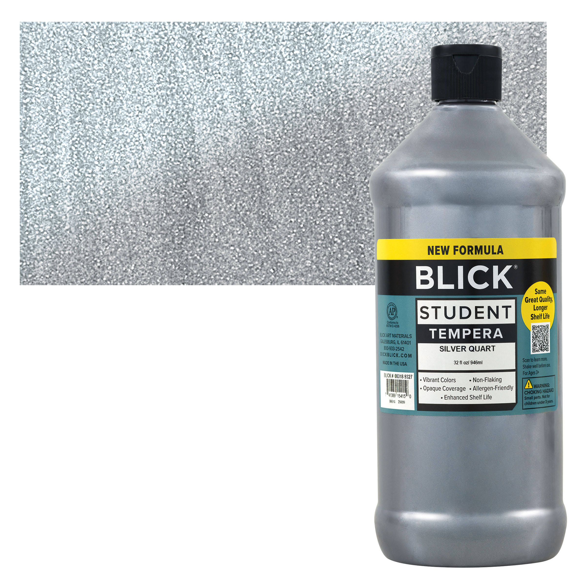 Blick Student Tempera Paint - Metallic Silver, 32 oz Bottle