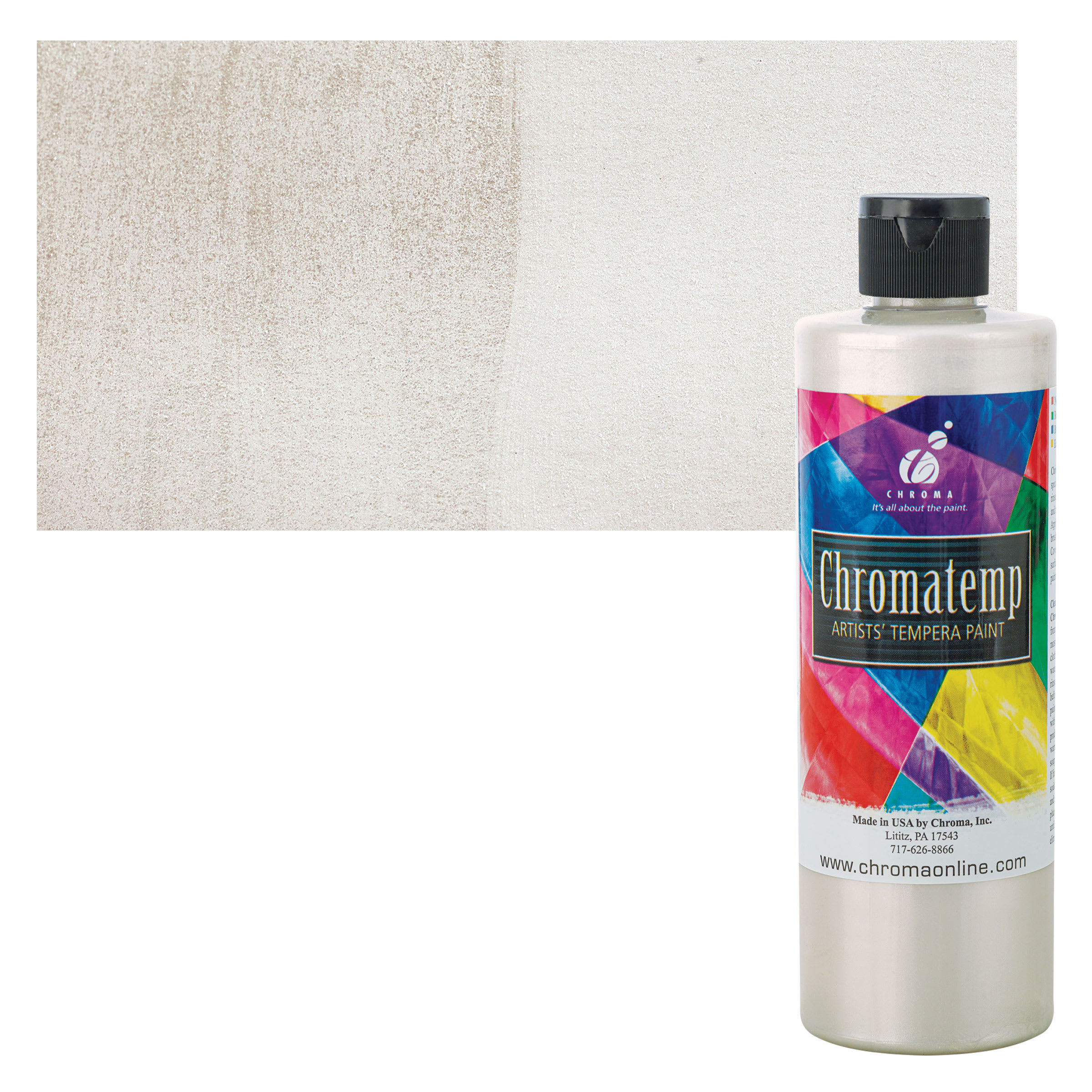 Chroma Chromatemp Artists' Tempera Paint - Pearlescent White, Pint