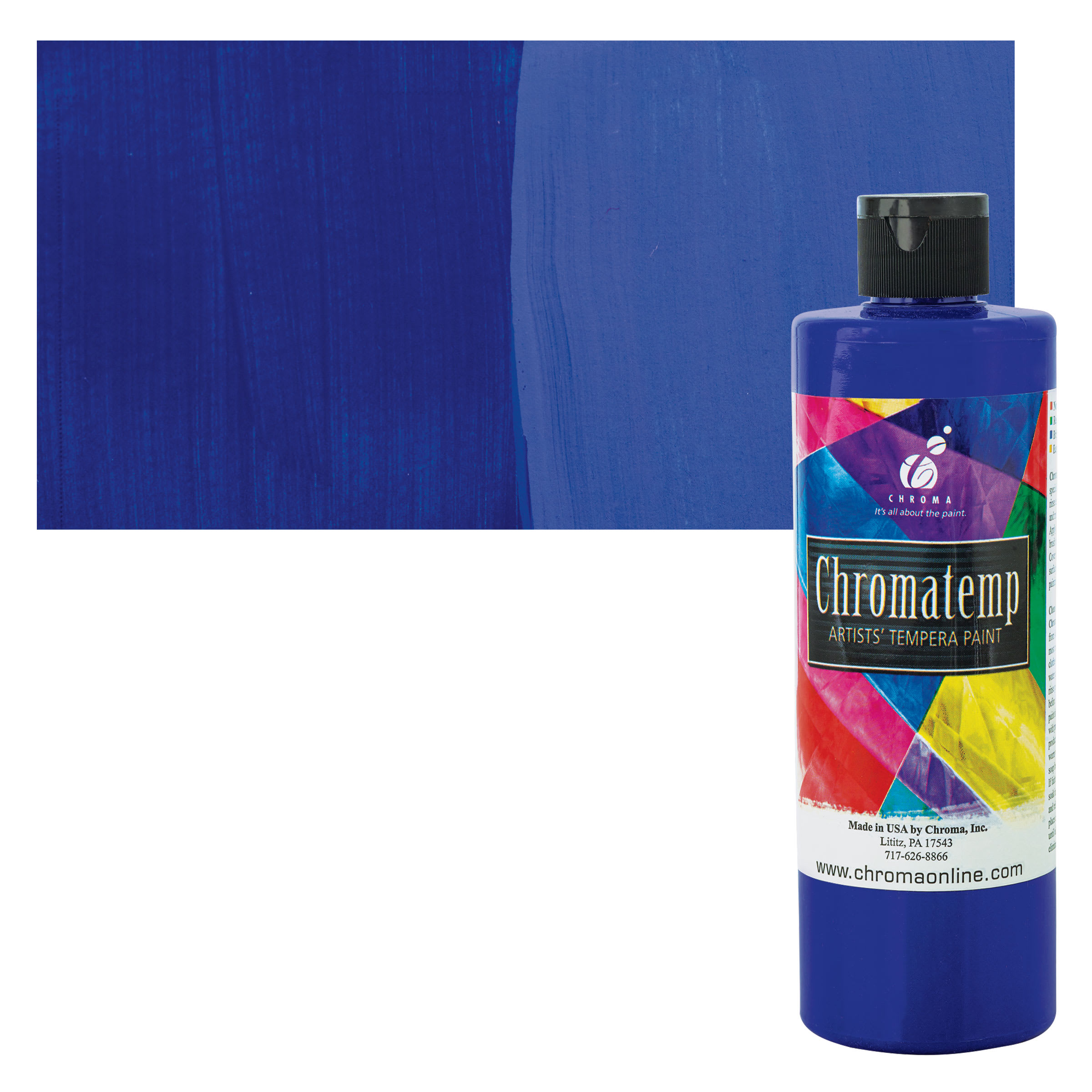 Chroma Chromatemp Artists' Tempera Paint - Ultramarine Blue, Pint