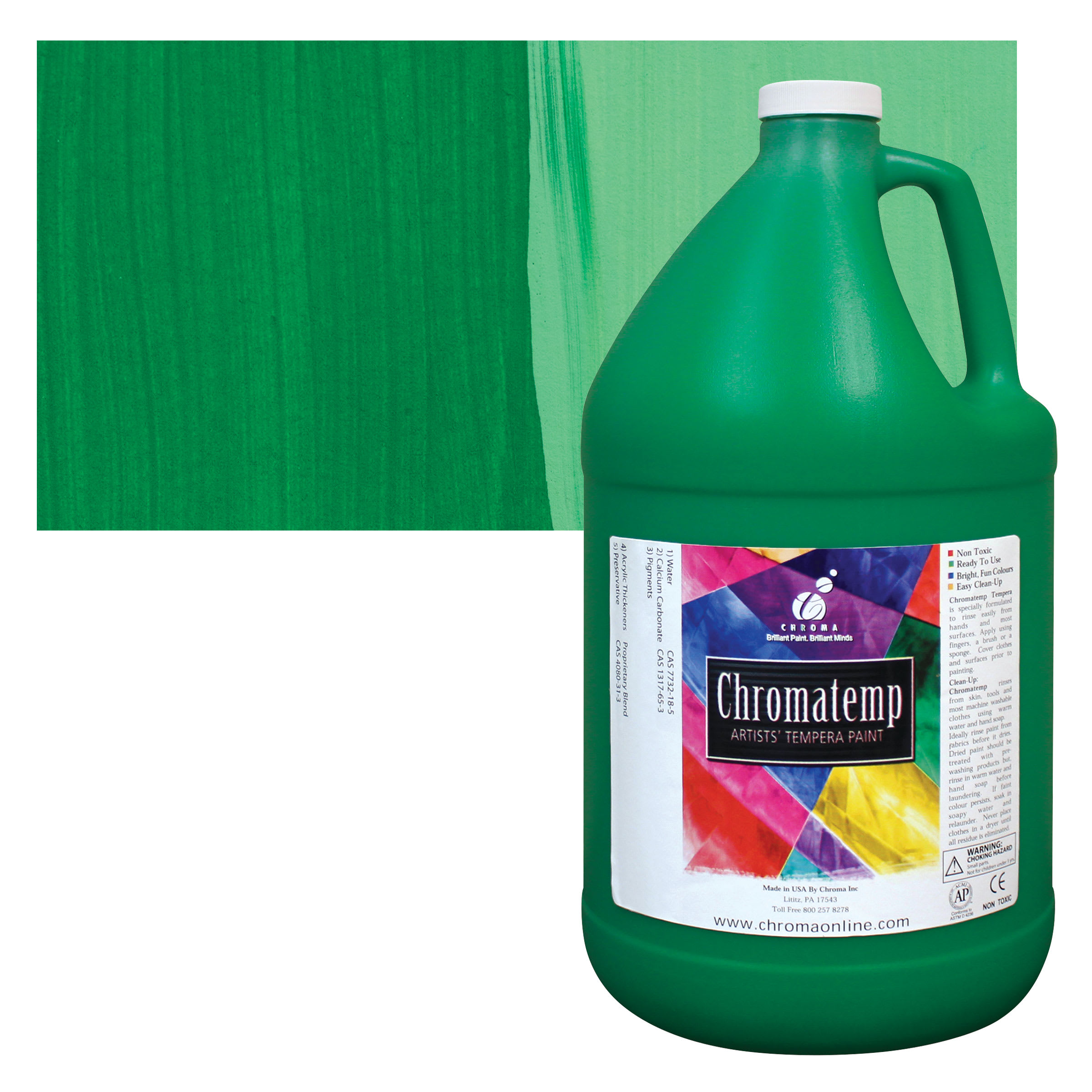 Chroma Chromatemp Artists' Tempera Paint - Green, 128 oz