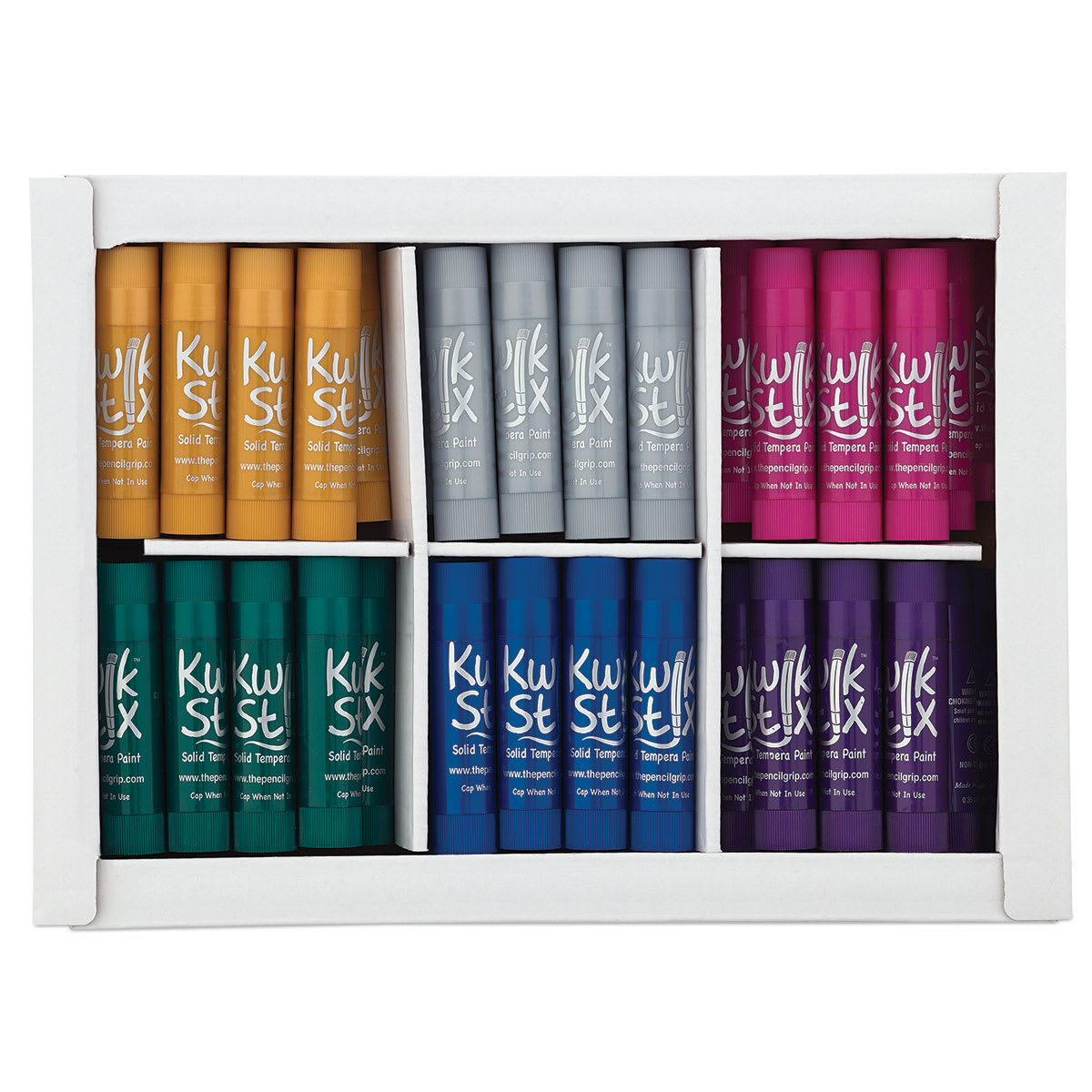 The Pencil Grip Kwik Stix Tempera Paint Sticks, Assorted Metalix Colors, Pack of 72 (TPG629) | Quill