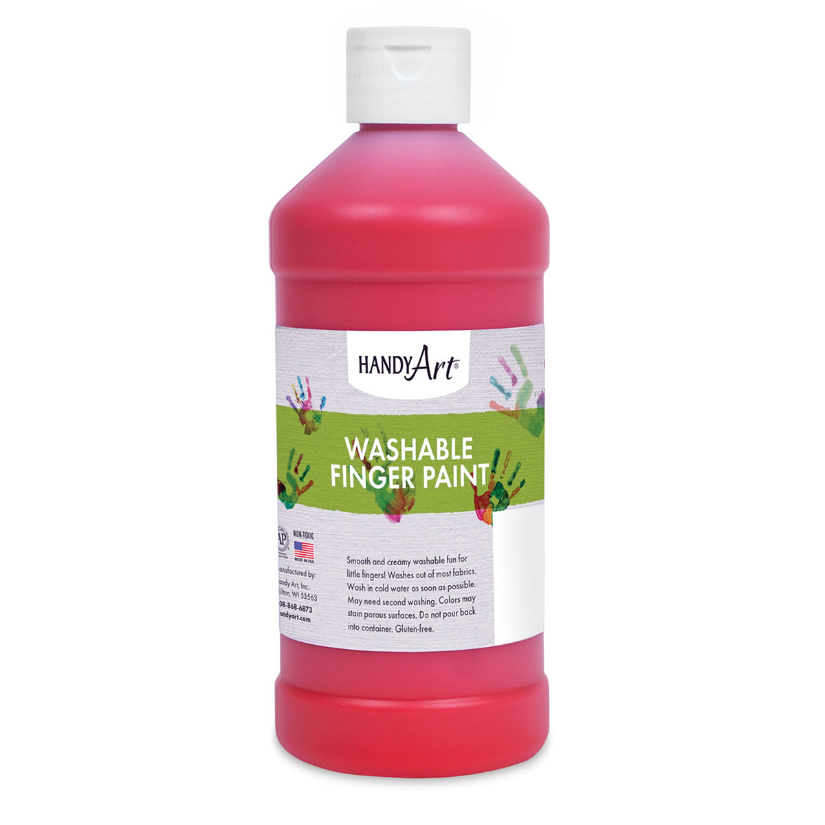 Handy Art Washable Finger Paint, Red, 16 oz (RPC241020)