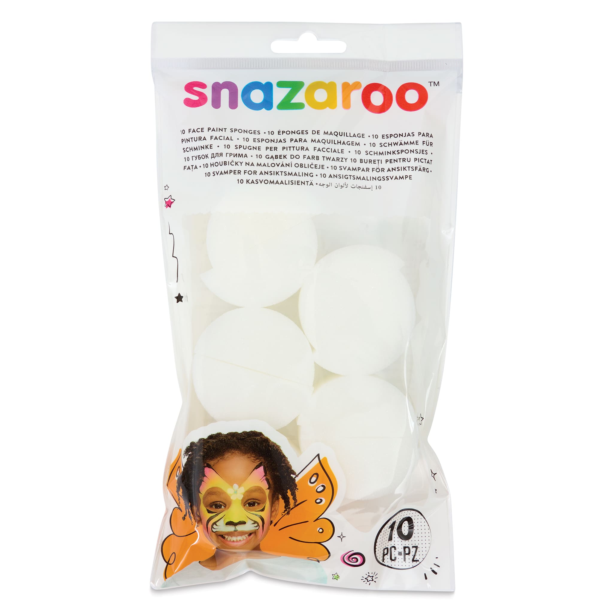 Snazaroo Face Paint Sponge Set - Semi Circle Sponges, Pkg of 10