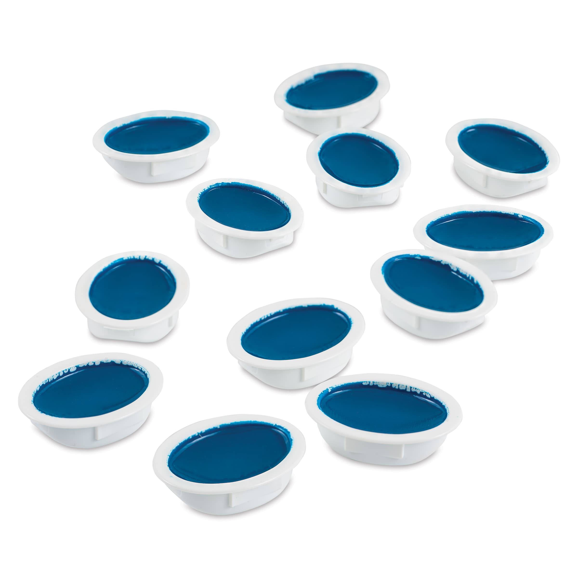 Prang Watercolor Refills - Oval, pkg of 12 Turquoise Blue, Half Pans