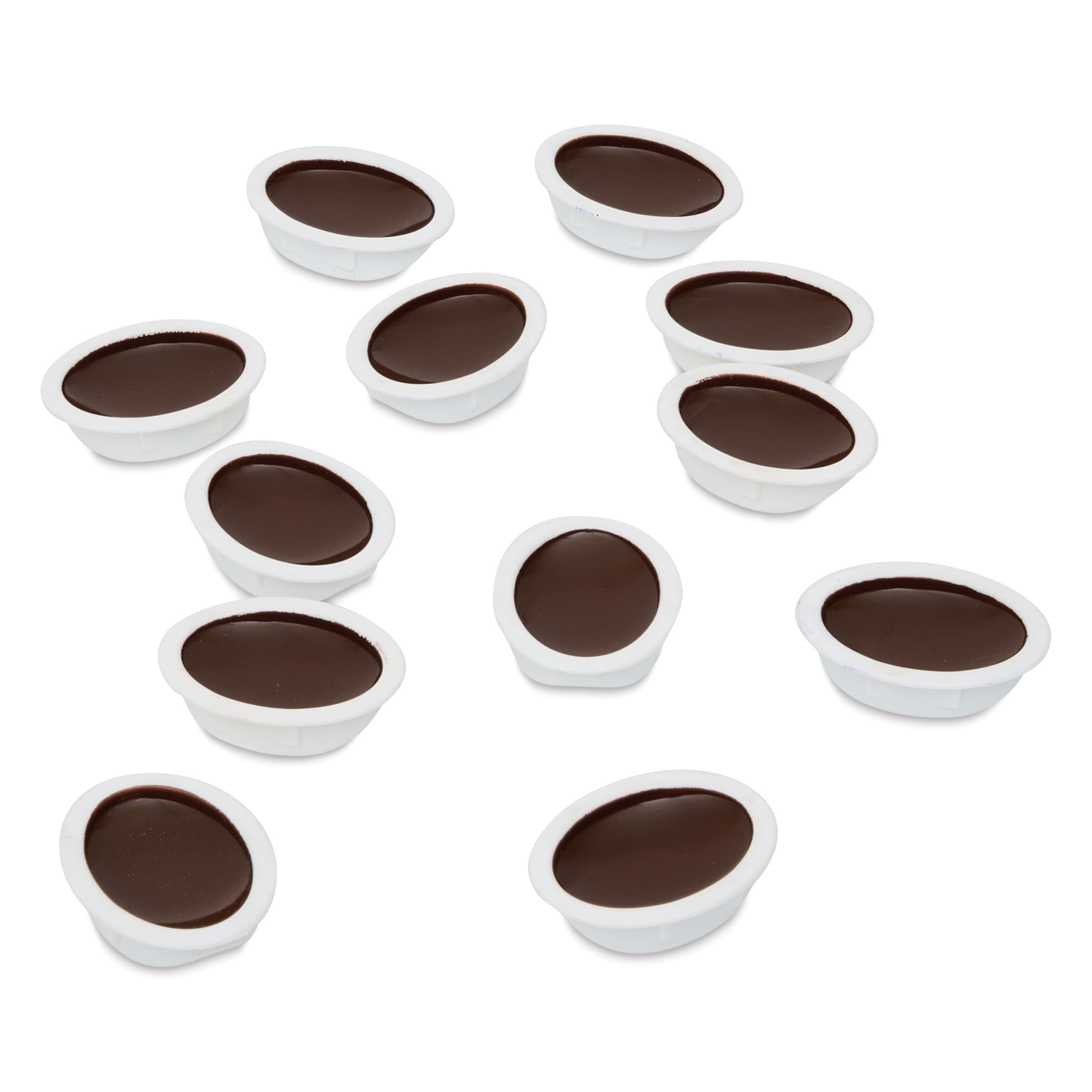001254 Non-Toxic Washable Semi-Moist Watercolor Paint Refill- Plastic Oval Pan- Metallic Brown- Pack - 12