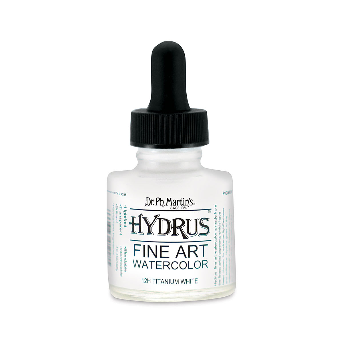 Dr. Ph. Martin"s Hydrus Fine Art Liquid Watercolors - Titanium White, 1 oz bottle