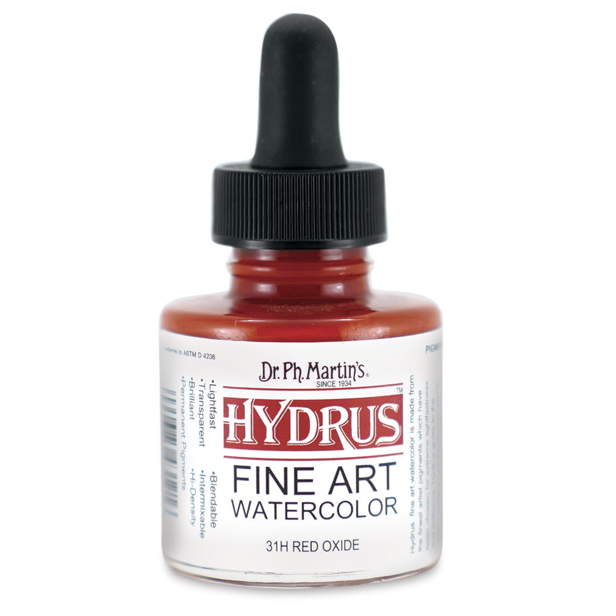 Dr. Ph. Martin's Hydrus Fine Art Liquid Watercolors - Red Oxide, 1 oz bottle