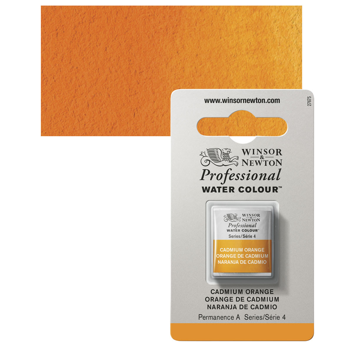 Winsor & Newton Artists' Watercolor - Cadmium Orange, Half Pan