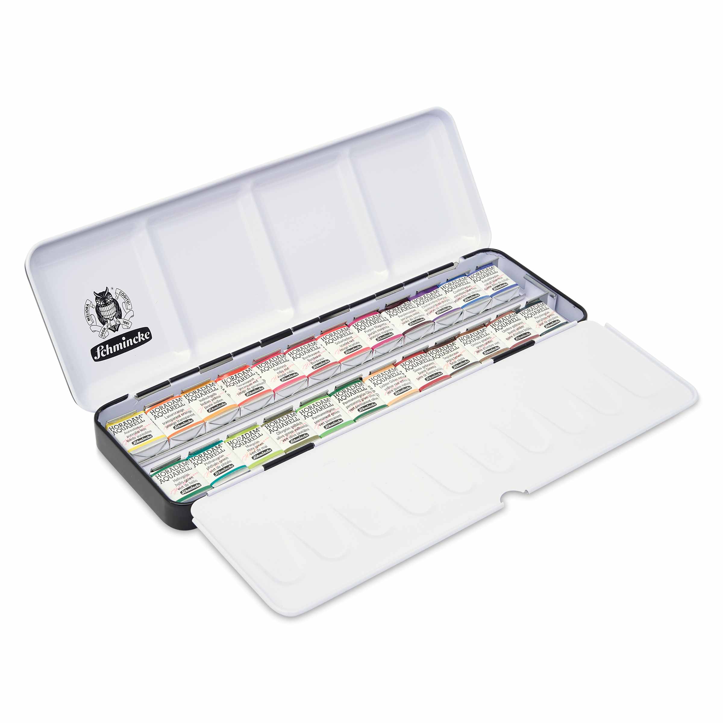 Schmincke Horadam Aquarell Watercolor Pans - Blick Exclusive! Set of 24, Foliage, Half Pans