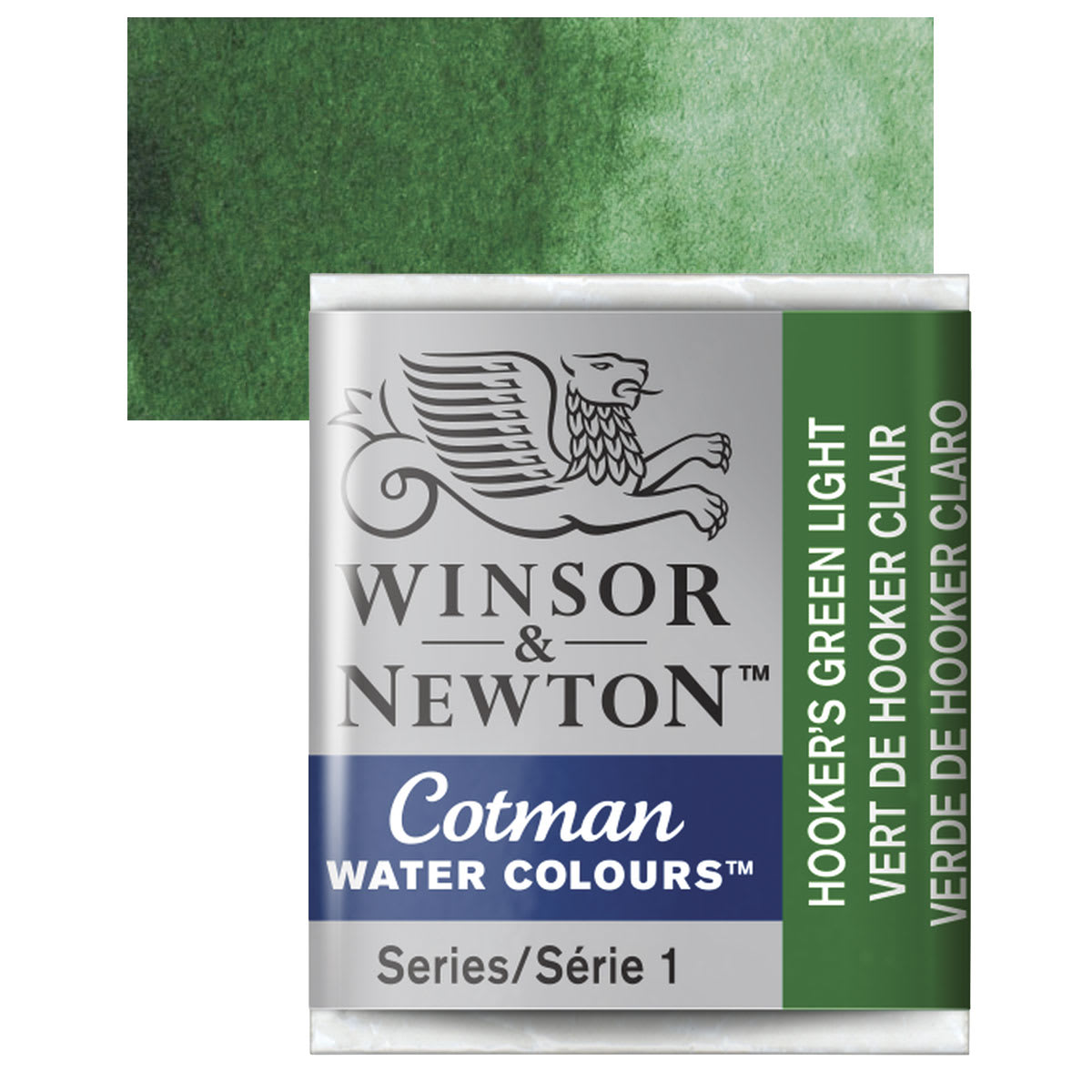 Winsor & Newton Cotman Watercolor Half Pan - Hookers Green Light