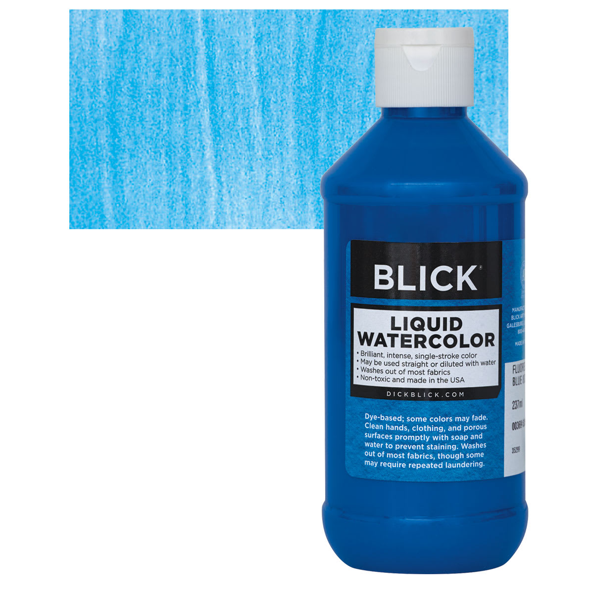 Blick Liquid Watercolor - Fluorescent Blue, 8 oz bottle
